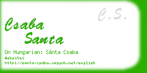 csaba santa business card